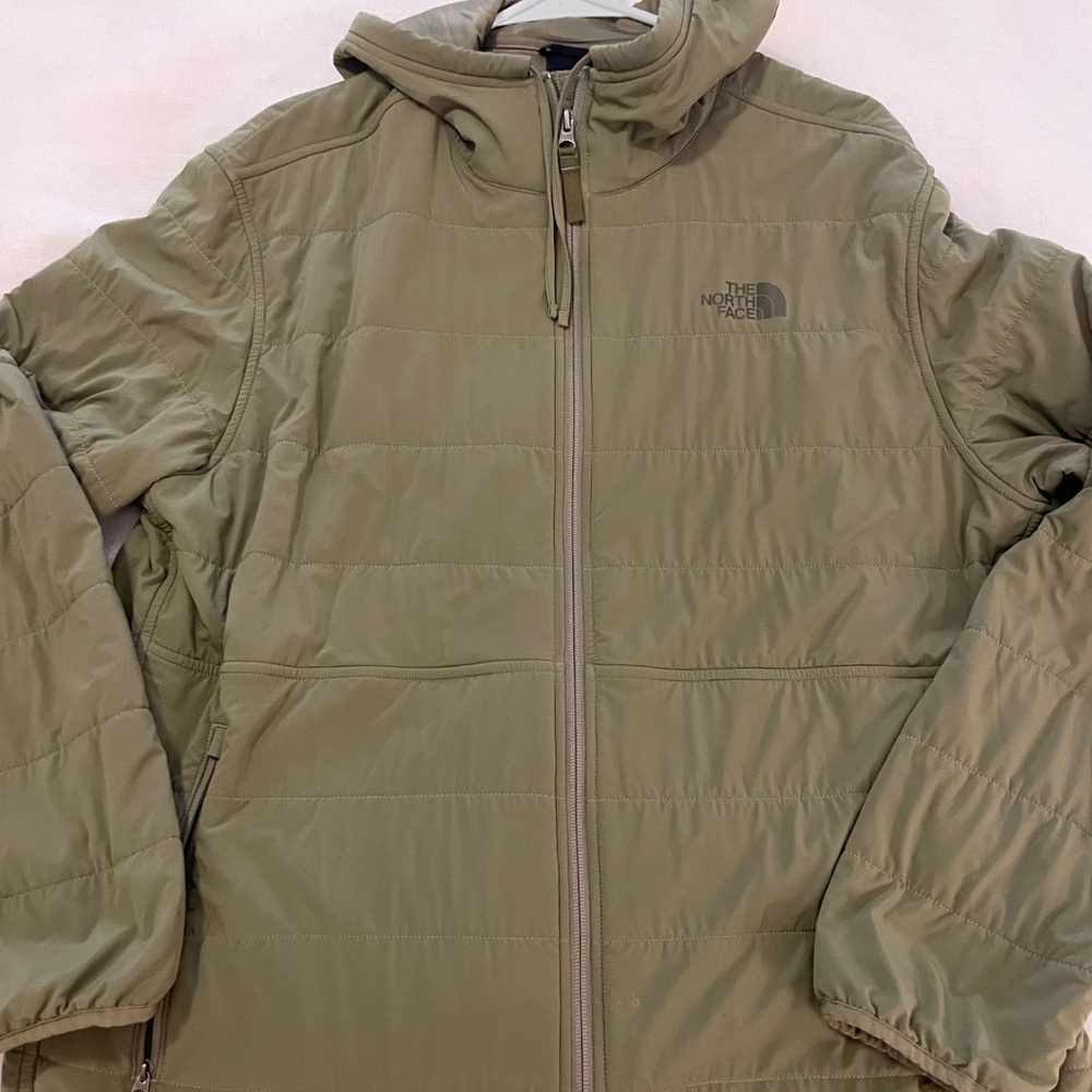 North Face green zip up jacket